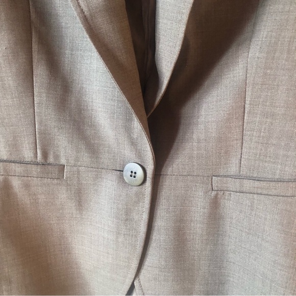 ❤️Lafayette 148 New York Wool Blend Blazer Jacket Green Brown Taupe Size 2 - Picture 4 of 9